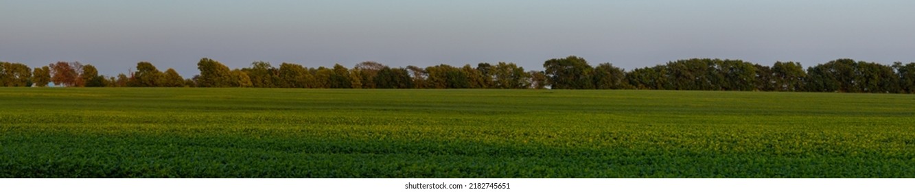 A Panorama Of Farm Fields In Rural Missouri.