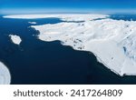 Panorama of the Fildes peninsula and Nelson island, Southern ocean, Antarctica