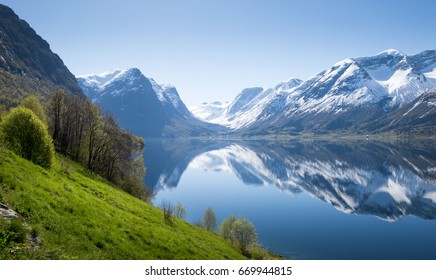 Panorama Of Fjord In Norway