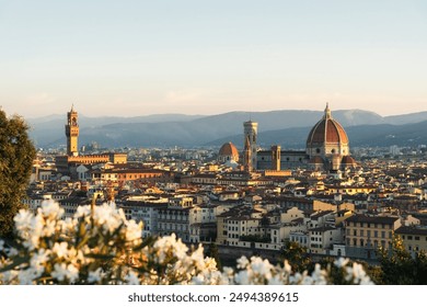 Panorama of Florence at sunrise from Michelangelo Square. The best view in the world. - Powered by Shutterstock