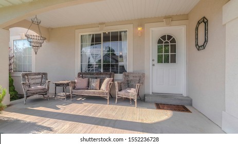 Panorama Frame Traditional Home Veranda And Deck With No People