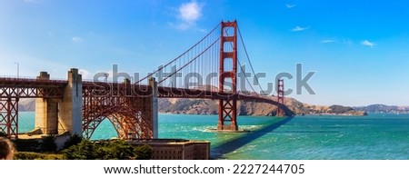 Panorama of  Golden Gate Bridge in San Francisco, California, USA