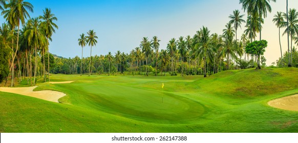 Panorama of golf course on Koh Samui