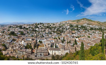 panorama granada spain view alhambra palace の写真素材 今すぐ編集