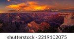 Panorama of Grand Canyon National Park at sunset, Arizona, USA