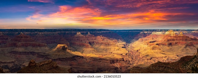 Panorama of Grand Canyon National Park at sunset, Arizona, USA - Powered by Shutterstock