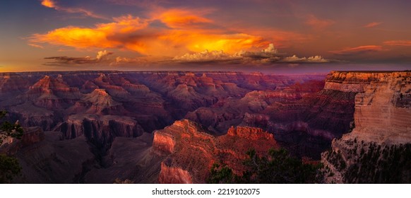 Panorama of Grand Canyon National Park at sunset, Arizona, USA - Powered by Shutterstock