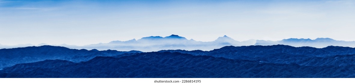 Panorama of green hills and mountains. Panoramic view of the mountains and wide view of rock mountains in Chiangmai, Thailand. Panorama moutain view in monjong, Chiangmai, Thailand.