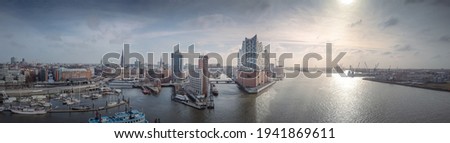 Similar – Image, Stock Photo Panorama of the Hamburg skyline in the morning