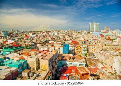 Panorama Of Havana City Vedado District, Aerial View