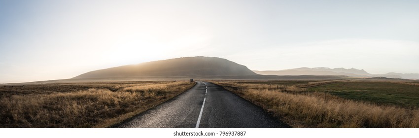 Panorama HD Landscape Road Trip In Iceland ,october