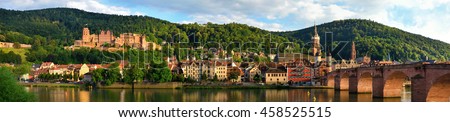 Panorama of Heidelberg, Germany, showing the 