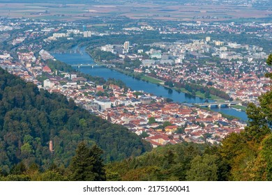 Panorama Of Heidelberg From Königstuhl Hill In Germany