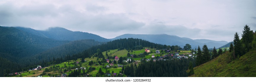 Panorama of high mountains. - Shutterstock ID 1203284932