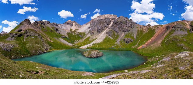 Panorama Of Island Lake In San Juan Mountains, Colorado