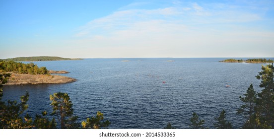 panorama of Ladoga lake, Karelia, Russia