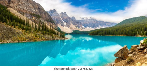 Panorama of  Lake Moraine, Banff National Park Of Canada - Shutterstock ID 2157637829