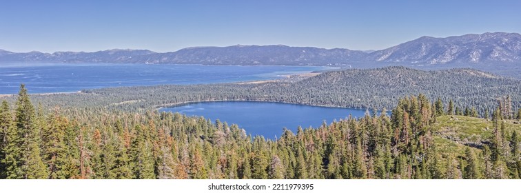 Panorama Of Lake Tahoe As Seen From Mount Tallac Trail