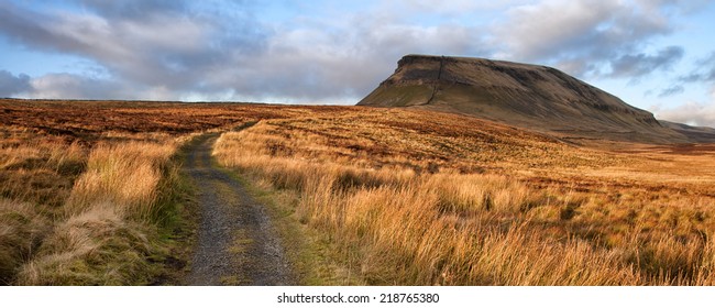 Panorama landscape Pen-y-Ghent in Yorkshire Dales England