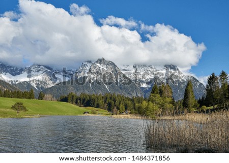 Similar – Image, Stock Photo Landscape at Schmalensee lake near Mittenwald in Bavaria