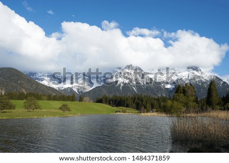 Similar – Image, Stock Photo Landscape at Schmalensee lake near Mittenwald in Bavaria