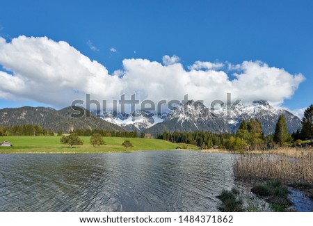 Similar – Image, Stock Photo Landscape at Schmalensee lake near Mittenwald in Bavaria