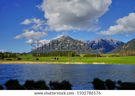Similar – Image, Stock Photo Landscape at Schmalensee lake near Mittenwald in Bavaria