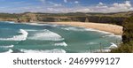 Panorama of the Langre Beach in Cantabria, Spain.