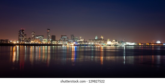 Panorama of Liverpool by night