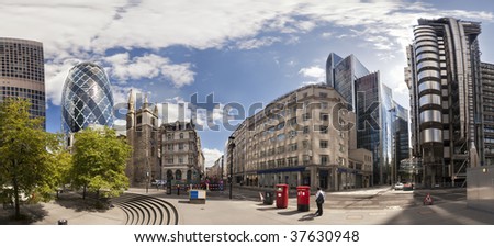 Panorama of the London financial district