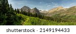 Panorama Looking Back at Grinnell Glacer And Grinnell Lake Area in Glacier National Park