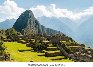 Panorama of Machu Picchu. UNESCO world heritage in Peru