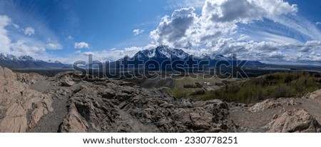 Panorama of Matanuska-Susitna Valley and Pioneer Peak from Bodenburg Butte