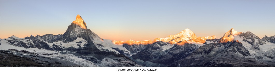 Panorama Of Matterhorn At Sunrise