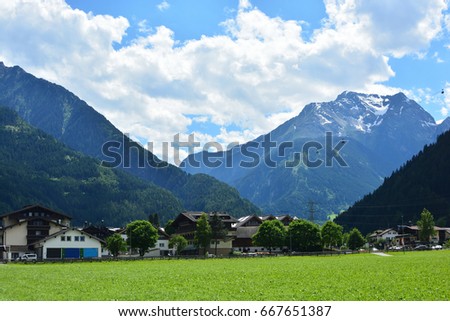 Panorama of Mayrhofen, Zillertal, under cable railway