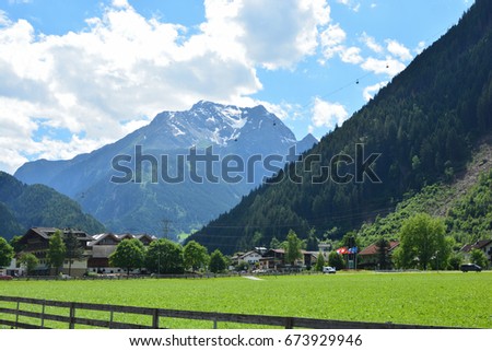 Panorama of Mayrhofen, Zillertal, under cable railway
