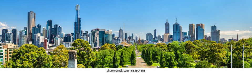 Panorama of Melbourne from Shrine of Remembrance - Australia - Shutterstock ID 563604568
