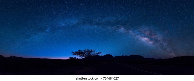 Panorama Of Milky Way In Big Bend National Park