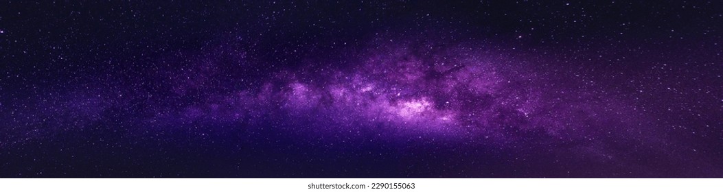 panorama of the Milky Way Galaxy with stars on night sky background. The Milky Way is the galaxy that contains our solar system. There was a disturbing light from the constellations.