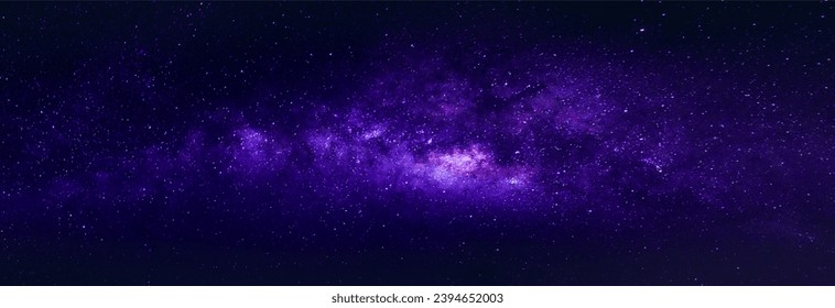 Panorama Milky way star on dark night.Deep sky on Universe. with noise and grain.Photo by long exposure and select white balance. - Shutterstock ID 2394652003