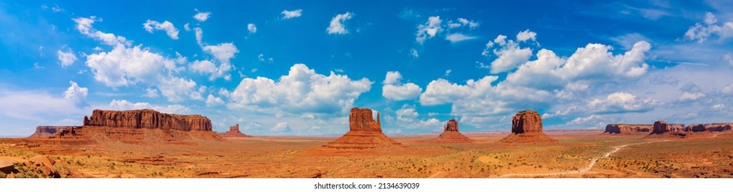 Panorama of Monument Valley a sunny day, Arizona, USA - Powered by Shutterstock