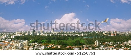 Panorama of morning Tel-Aviv from Ramat Gan Israel