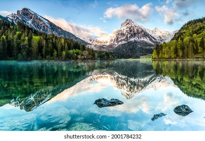 Panorama Of A Mountain Lake. Mountain Lake Scene