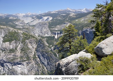 Panorama Mountain Landscape In Yosemite National Park, California