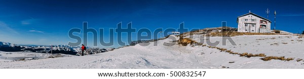 Panorama Mountain Top Cabin Sinaia Bucegi Royalty Free Stock Image