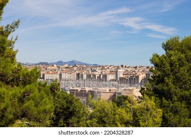 Panorama Of The Old Port, The City Of Marseille And Pic De Bretagne