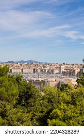 Panorama Of The Old Port, The City Of Marseille And Pic De Bretagne