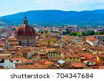 Panorama on top of the tower of the cathedral of Pistoia