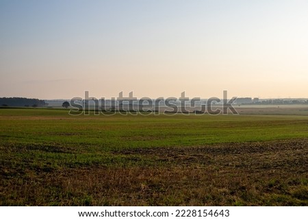 Panorama over fields Landscape in winter