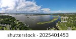 Panorama overlooking Krebs Lake in Pascagoula Mississippi